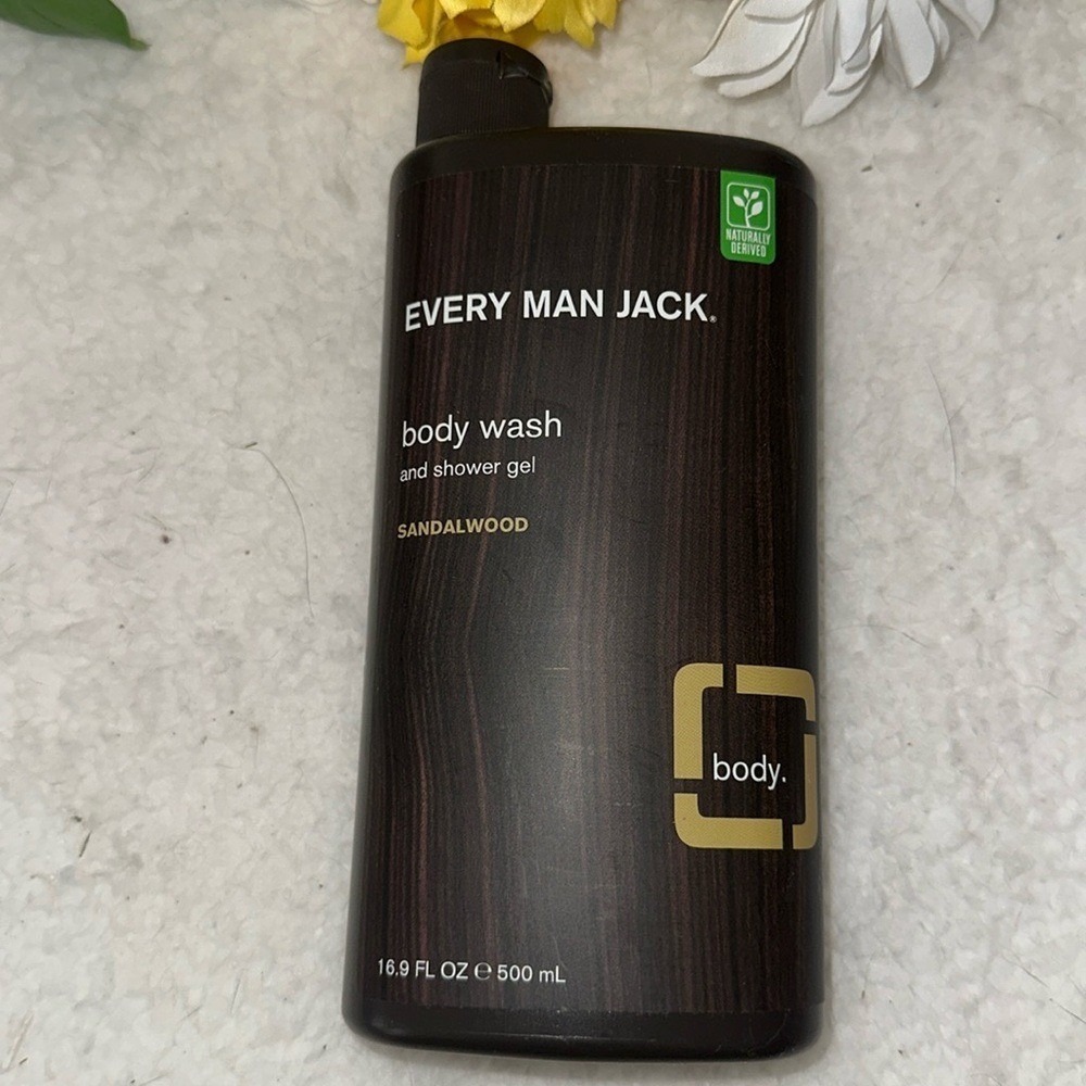Every Man Jack Sandalwood Body Wash and Shower Gel 16.9 oz Naturally Derived